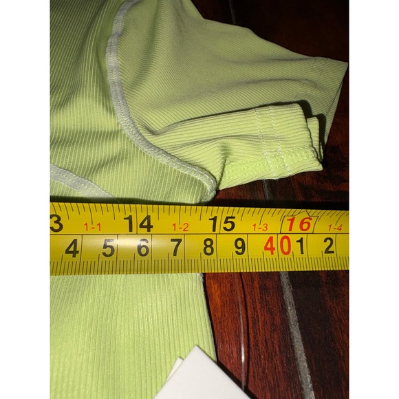 New Halfdays Womens Ribbed Short Sleeve T Shirt Pistachio Green Size S L XL - Picture 6 of 6